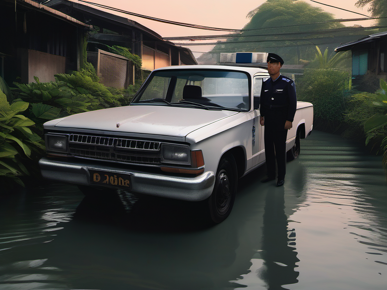 Legal illustration: Reckless Collision Resulting in Vehicle Submersion and Criminal Liability