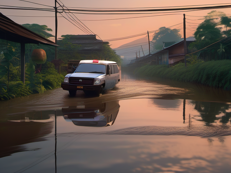 Legal illustration: Reckless Collision Resulting in Vehicle Submersion and Criminal Liability